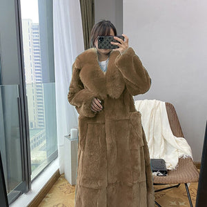 Cozy Warm Winter Long Full Length Faux Fox Fur Coats - Ailime Designs