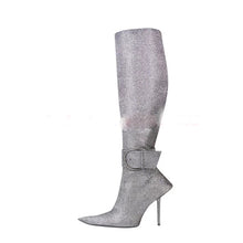 Load image into Gallery viewer, Purple Pointed Toe Women&#39;s Buckle Ankle Boots - Ailime Designs