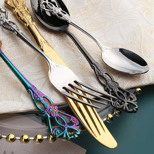 24pcs Cutlery Set Gold Dinnerware - Ailime Designs