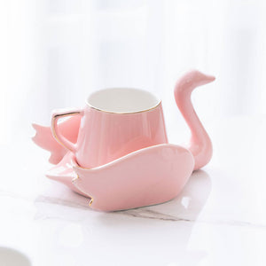 Beautiful 2pc Swan Tea Cup Set - Ailime Design