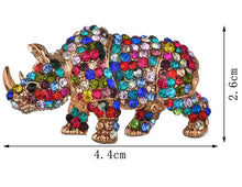 Load image into Gallery viewer, Lovely Multi Colored Rhinoceros Pin Brooch