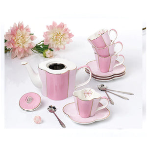 Elegant 11 Pc Porcelain Coffee & Tea Set - Fine Quality Ceramics