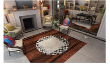 Load image into Gallery viewer, Our Luxury Oval Design Block Printed Calf Skin Leather Area Rugs