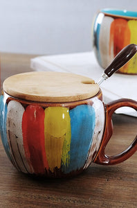 Colorful Hand-painted Pottery Sculptured Drinking Cups