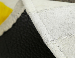 Sensational Oval - Patchwork Design Genuine Leather Skin Area Rugs