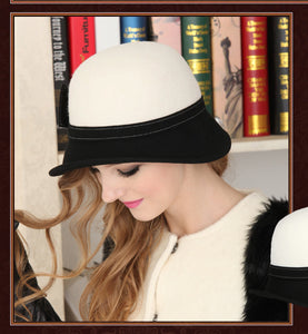 Women's Two-Toned Cloche Design Wool Hats - Ailime Designs - Ailime Designs
