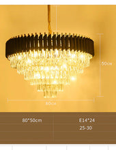 Load image into Gallery viewer, Crystal Black Trim Pendant Light Fixture