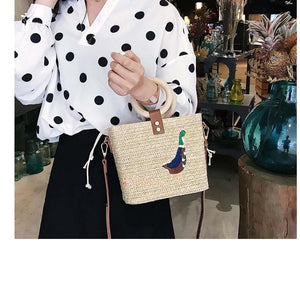 Women's Stylish Summer Bamboo Straw Handbags - Ailime Designs