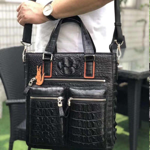 100% Genuine Black Crocodile Leather Skin Briefcases - Ailime Designs