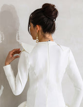 Load image into Gallery viewer, Sexy Deep V-neck Women&#39;s Long Sleeve Choker Design Top w/ Ruffle Bodice - Ailime Designs