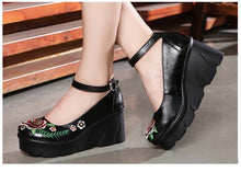 Load image into Gallery viewer, Women&#39;s Genuine Leather Grip Wedge Platform Design Shoes - Ailime Designs