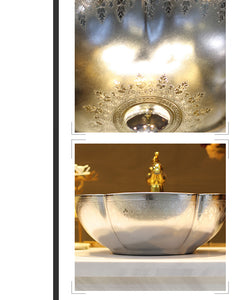 Decorative Bathroom Basin Sinks w/ Scallop Edges - Ailime Designs