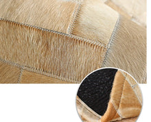 Load image into Gallery viewer, Beautiful Browns &amp; Neutral Geometric Design Leather Skin Area Rugs