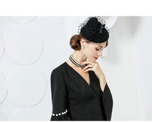 Load image into Gallery viewer, Women&#39;s Elegant Pill Box Design Fascinator Hats w/ Arrow Feather - Ailime Designs