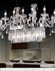 Elegant Rectangular Style Crystal Light Fixture