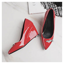 Load image into Gallery viewer, Women&#39;s High Quality Patent Leather Wedges - Ailime Designs