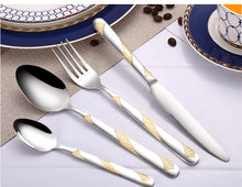 Load image into Gallery viewer, Stainless Steel Gold Plated 24 Pc Tableware Sets