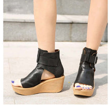 Load image into Gallery viewer, Women&#39;s Ankle Strap Wedge Sandals - Ailime Designs