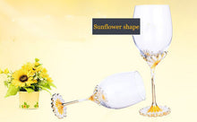 Load image into Gallery viewer, Best Sunflower Base Design Champagne Glasses - Ailime Designs