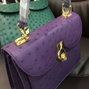 Women's High Quality 100% Genuine Ostrich Leather Skin Handbags
