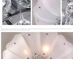 Lotus Flower Design Crystal Ceiling Light Fixture