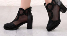 Load image into Gallery viewer, Women&#39;s Genuine Leather Ankle Mesh Boots - Ailime Designs
