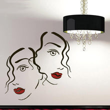 Load image into Gallery viewer, Twin Face Illustration Wall Art Stickers - Ailime Designs - Ailime Designs