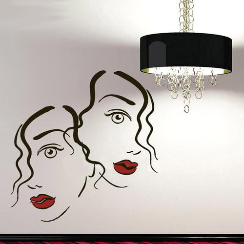 Twin Face Illustration Wall Art Stickers - Ailime Designs - Ailime Designs