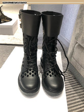 Load image into Gallery viewer, Women&#39;s Hollow-cut Genuine Punk Style Leather Boots