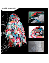Load image into Gallery viewer, Women&#39;s Rainbow Color Camouflage Print Design Snowboard &amp; Ski Winter Jackets
