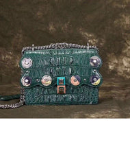 Load image into Gallery viewer, 100% Genuine Black Crocodile Leather Skin Handbags - Ailime Designs
