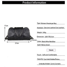 Load image into Gallery viewer, Embossed Green Genuine Leather Skin Messinger Handbags - Ailime Designs