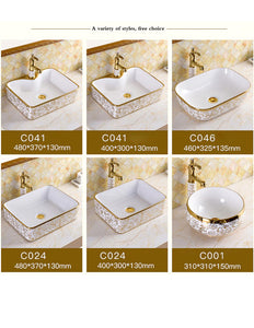 Decorative Scroll Leaf Design Bathroom Basin Top-mount Sinks - Ailime Designs - Ailime Designs