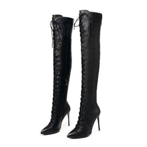 Women’s Stylish PU Leather Thigh-High Boots – Fine Quality Accessories