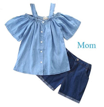 Load image into Gallery viewer, Mommy &amp; Me 2 Pc Denim Shorts Sets - Ailime Designs