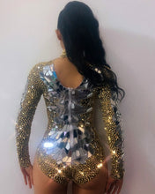 Load image into Gallery viewer, Women&#39;s Stage Performance Mirror &amp; Rivets Bodysuit Design Costumes – Entertainment Industry