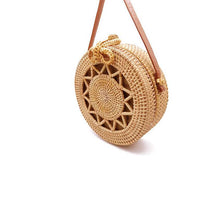 Load image into Gallery viewer, Women&#39;s Stylish Summer Bamboo Straw Round Handbags - Ailime Designs