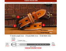 Load image into Gallery viewer, Top Stitched Design Women&#39;s High Quality Genuine Leather Belts