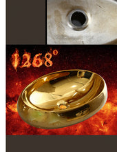 Load image into Gallery viewer, Decorative Polished Gold Oval Design Basin Sinks - Ailime Designs - Ailime Designs
