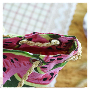 Women's Stylish Watermelon Print Design Straw Handbags - Ailime Designs