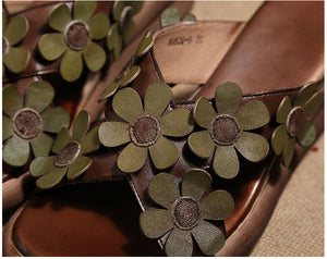Women's 100% Genuine Handmade Floral Design Slip-on's Shoes - Ailime Designs