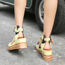 Load image into Gallery viewer, Women&#39;s Gladiator Rivet Design &quot;T&quot; Strap Buckle Sandals