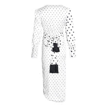 Load image into Gallery viewer, Women&#39;s Classic Polka Dot Design Dresses w/ Sash Fringe Tie