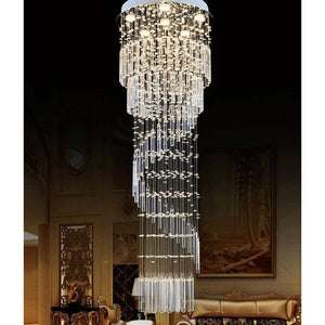 Crystal Long Spiral Elegant Design Chandeliers - Ailime Designs