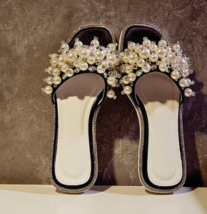Women's Elegant Stylish Faux Pearl Design Slippers