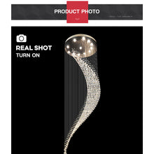 Load image into Gallery viewer, Crystal Luxury Spiral Design Suspending Chandeliers - Ailime Designs