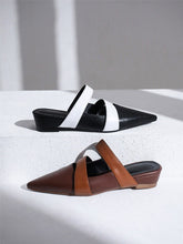 Load image into Gallery viewer, Women&#39;s Slip-on Two-toned Mules