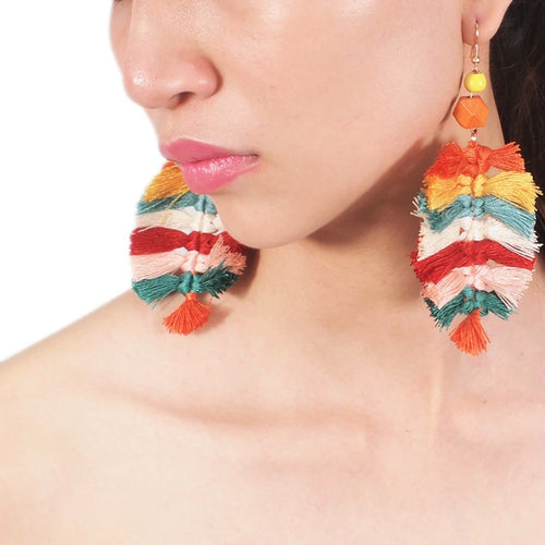 Women's Handmade Tassel Shape Arrows Design Earrings