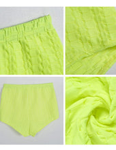 Load image into Gallery viewer, Yellow Textured Women&#39;s Summer Sexy Fitted Booty Shorts - Ailime Designs