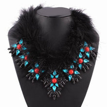 Load image into Gallery viewer, Women&#39;s Ostrich Feather Design Choker Style Necklaces